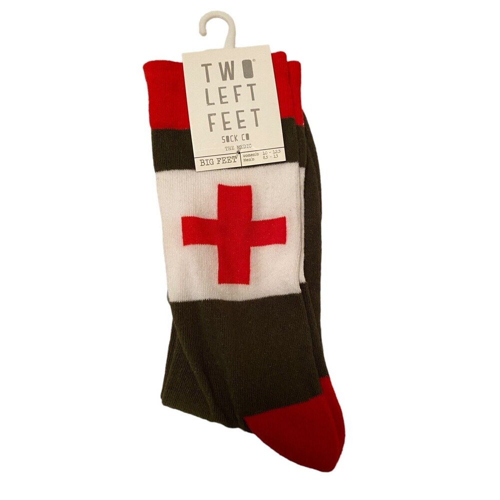 Two Left Feet Sock Co Medic Socks for Big Feet NEW EMS Paramedic Medical